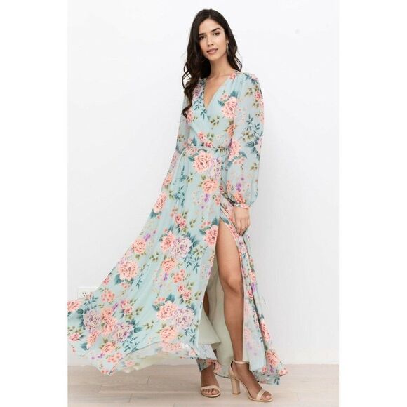 NWT YUMI KIM FLORAL WRAP MAXI DRESS - Picture 1 of 4